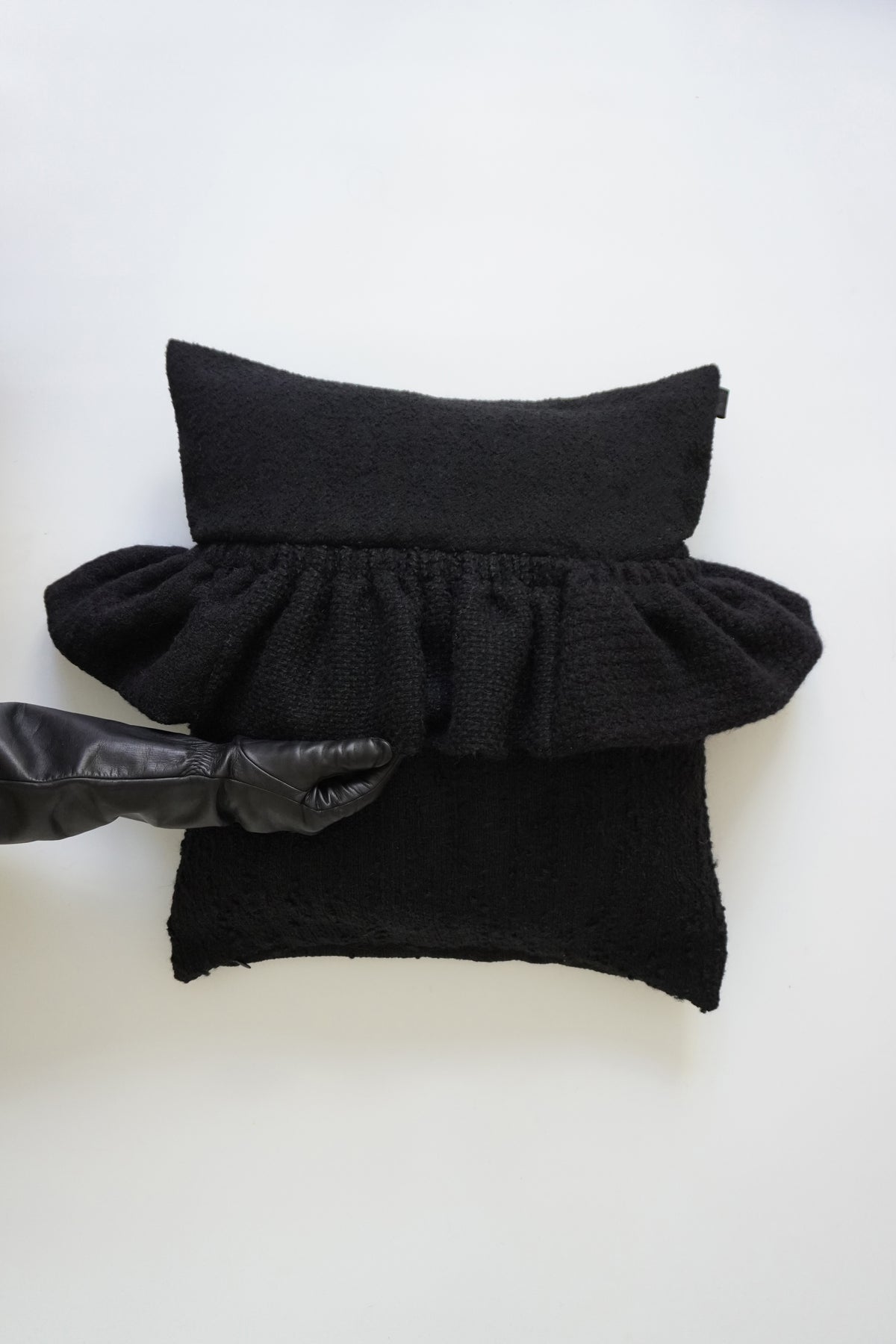 Designer cushion, one of one in repurposed French and Italian textiles, Tote Cushion No. 3 by Cillie