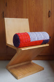 Bolster cushion, one of one in repurposed French and Italian textiles, Baguette No. 8 by Cillie