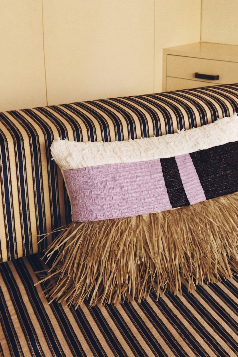 Designer cushion, one of one in repurposed French and Italian textiles, Clutch Cushion No. 5 by Cillie