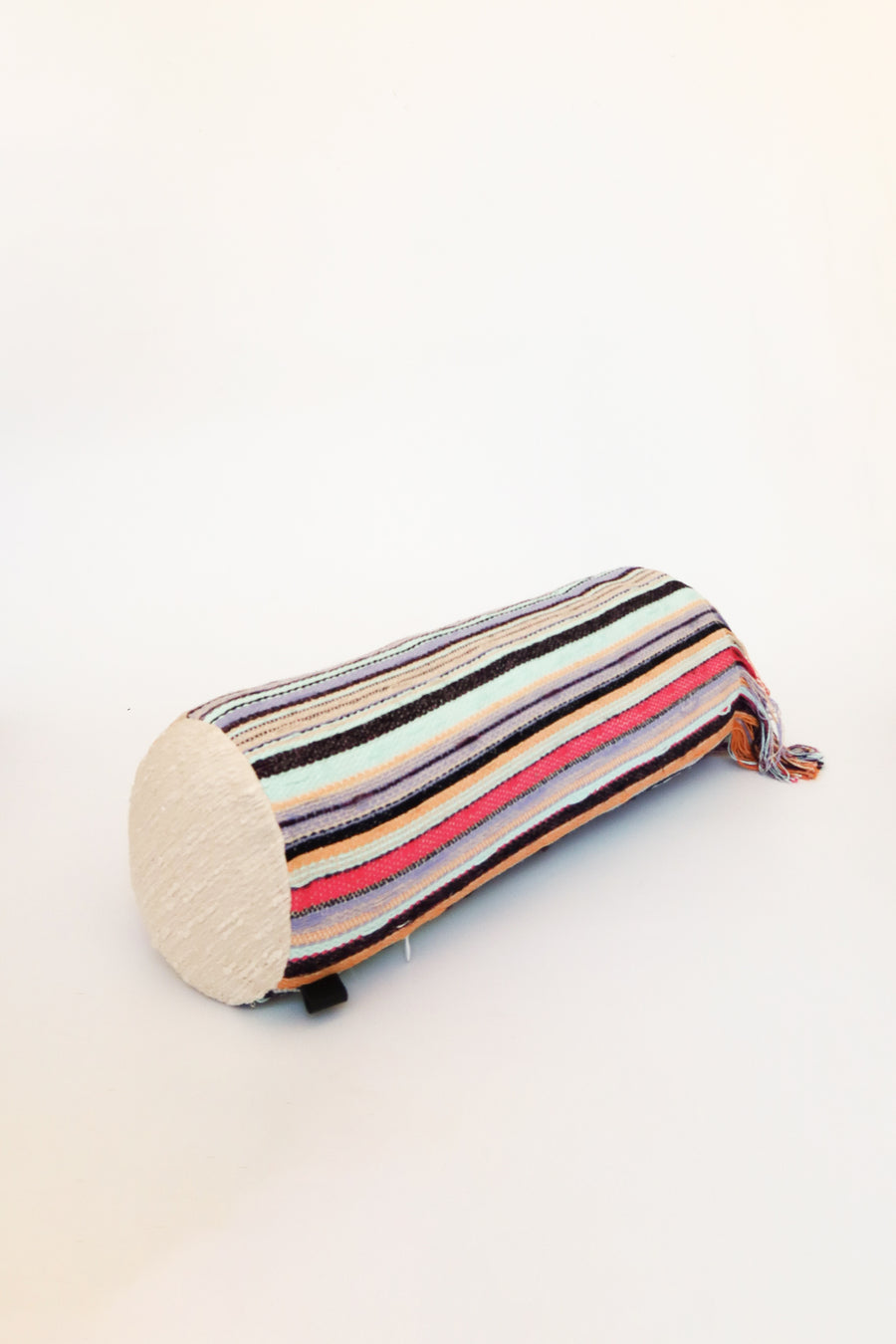 Bolster cushion, one of one in repurposed French and Italian textiles, Baguette No. 9 by Cillie