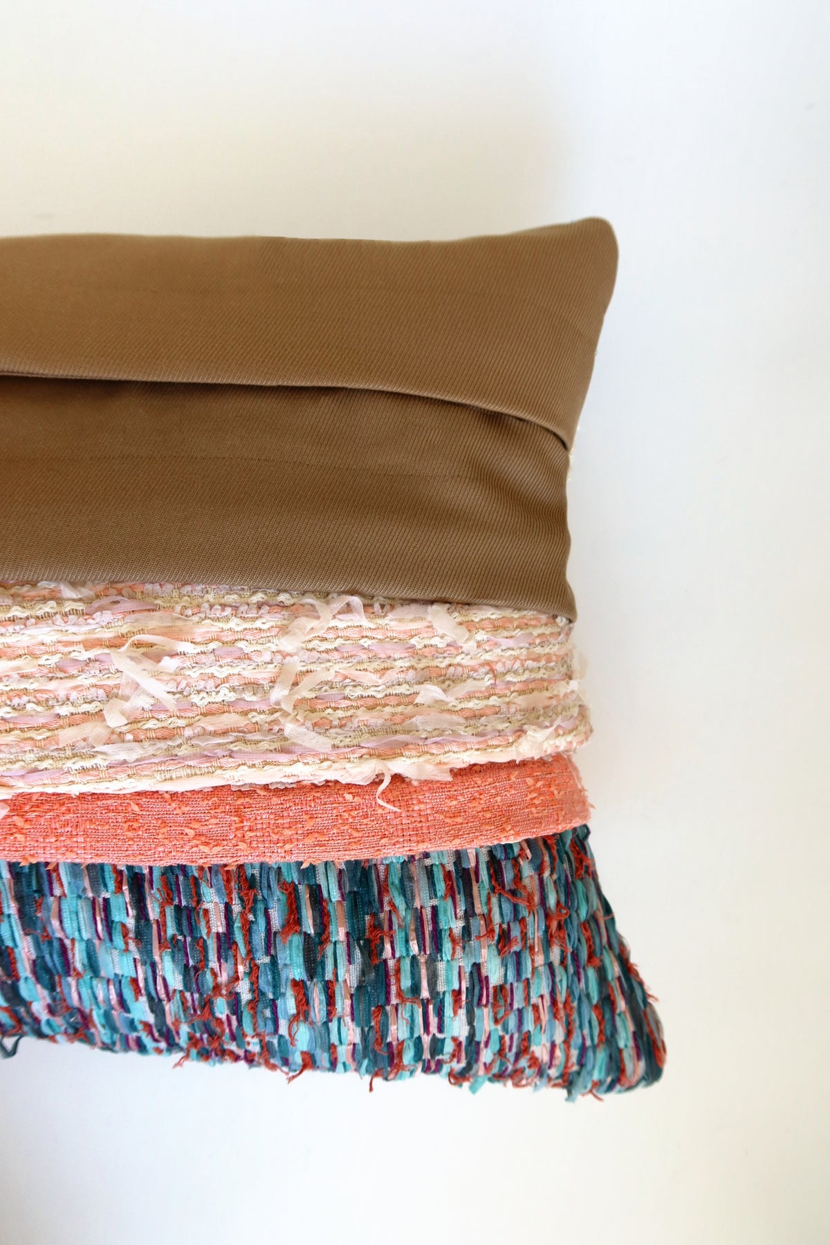 Designer cushion, one of one in repurposed French and Italian textiles, Clutch Cushion No. 6 by Cillie