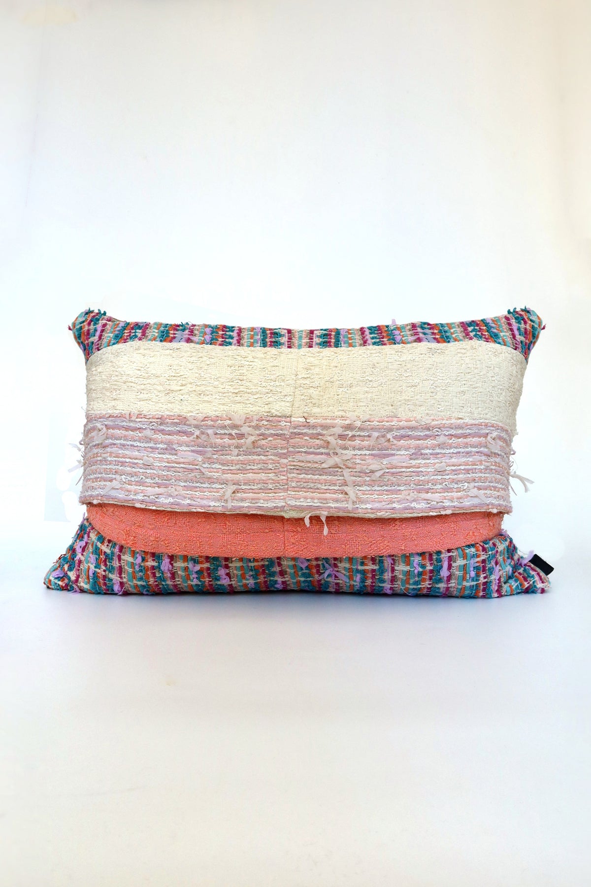 Designer cushion, one of one in repurposed French and Italian textiles, Clutch Cushion No. 6 by Cillie