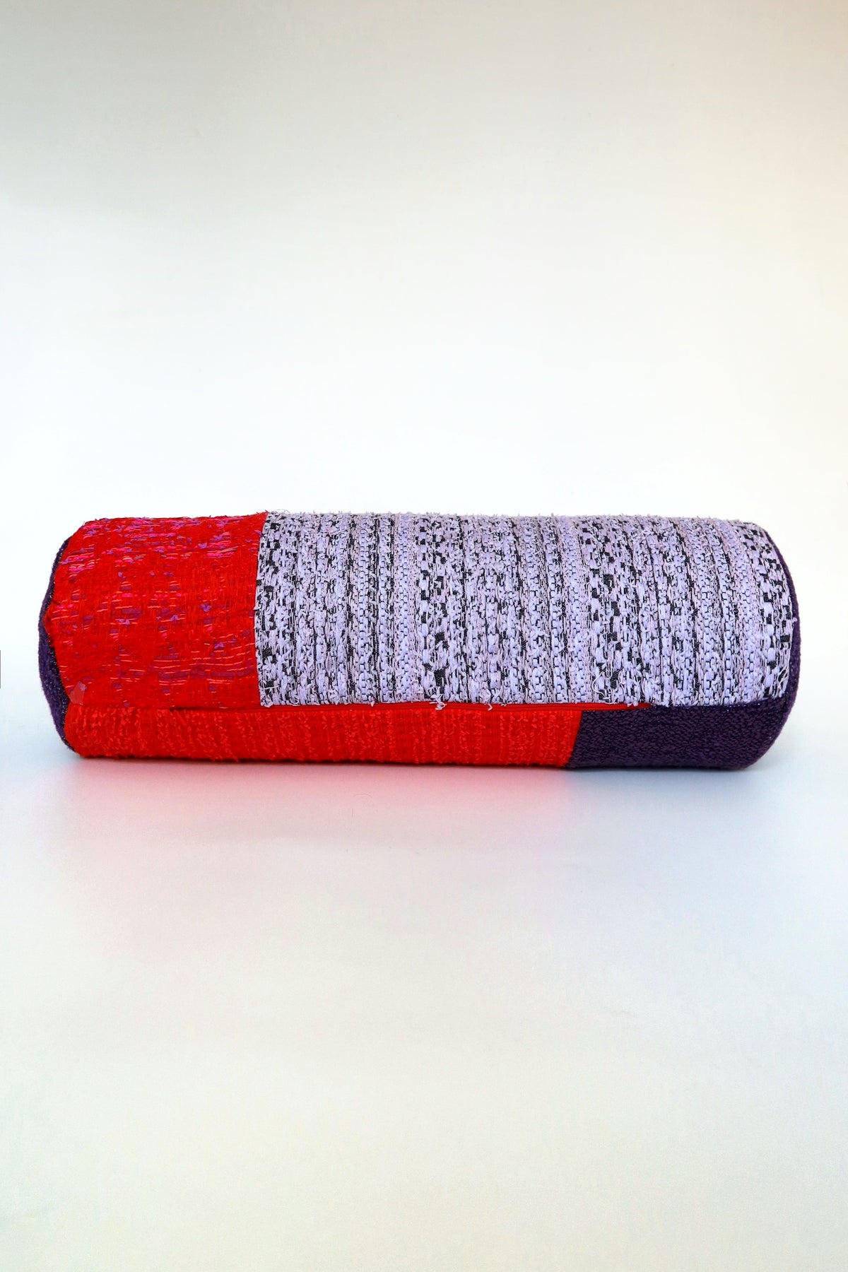 Bolster cushion, one of one in repurposed French and Italian textiles, Baguette No. 8 by Cillie